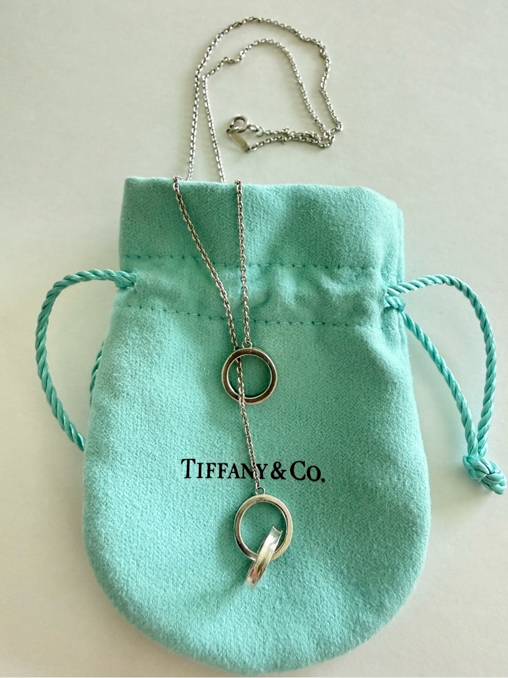 1837 Tiffany & Co. Interlocking Rings Lariat Necklace - Firm price